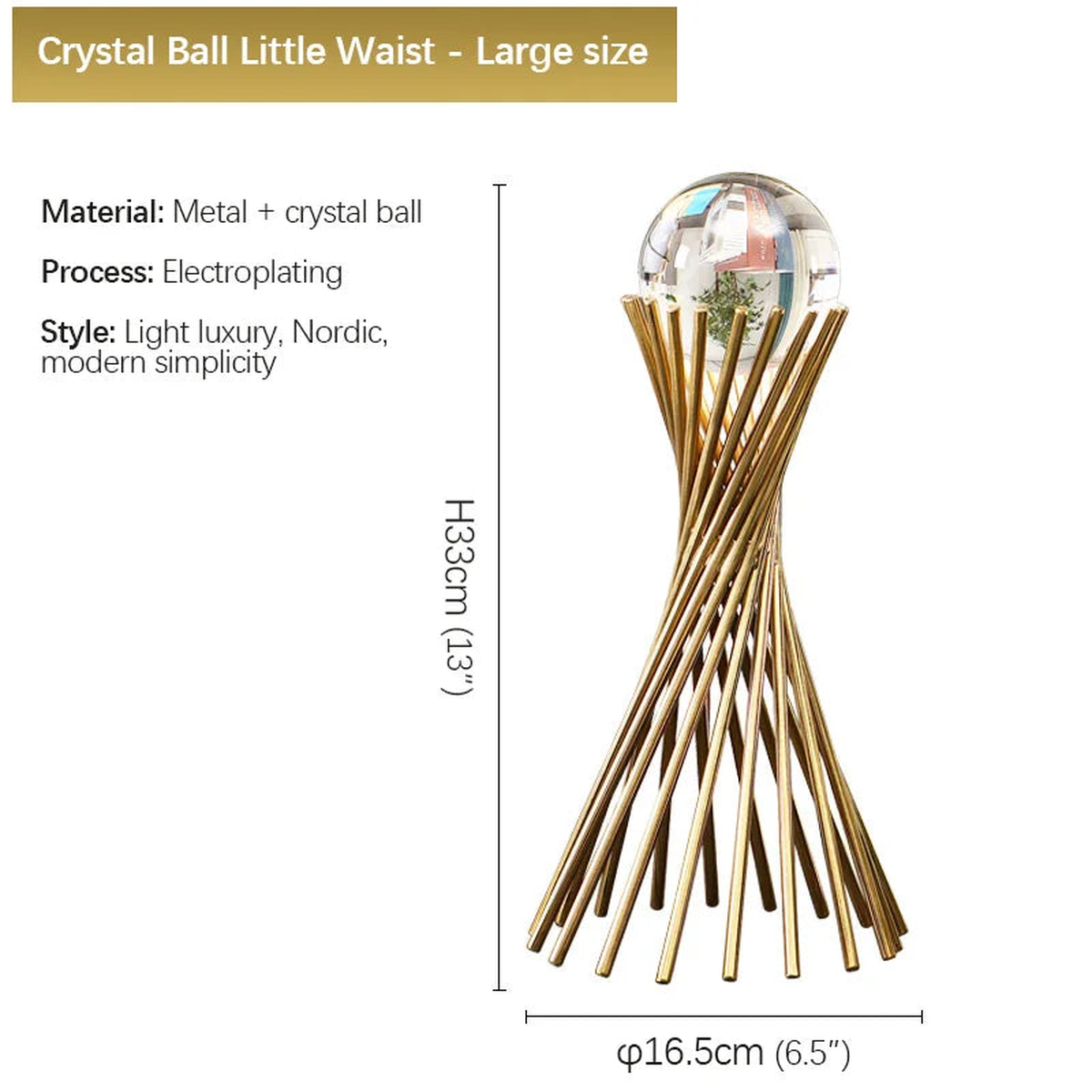 Modern Luxur Creativity Crystal Ball Living Room Bedroom TV Cabinet Wine Cabinet Decorative Items Handicrafts Collectible - Style 25 | China Mainland