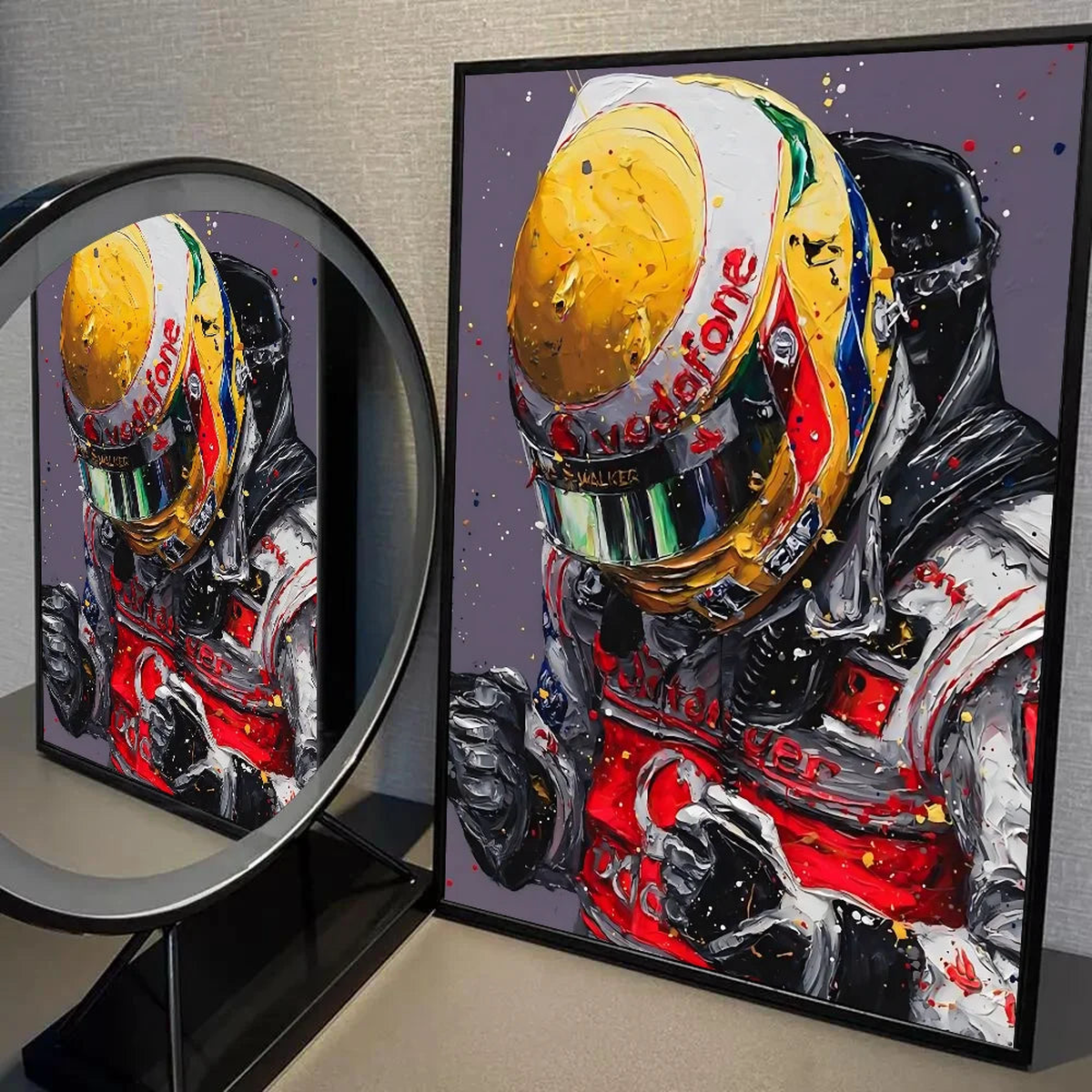 1PC 2023 Watercolor Formula One Grand Prix Racing Driver Graffiti Poster Self-adhesive Art Waterproof Paper Sticker Coffee House - z5 | 50x70cm No Frame