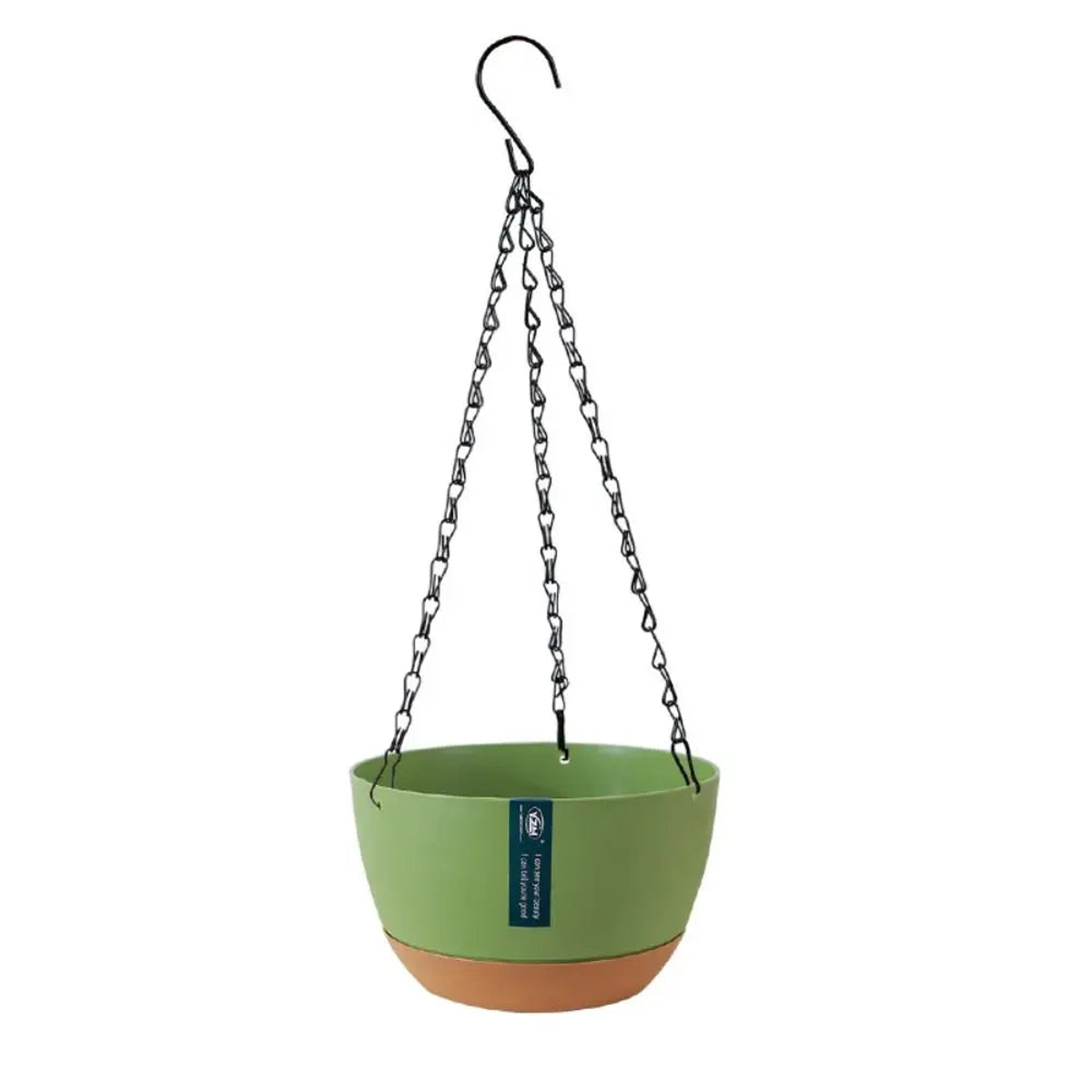With Drainage Hole Baskets Self-Watering Hanging Planters Hanging Thickened Chain Plant Pot Removable Tray Flower Pots - Green-S