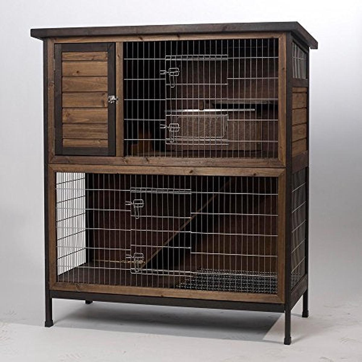 Super Pet 100503685 Rabbit Hutch 2-Story 48in Long - Default Title