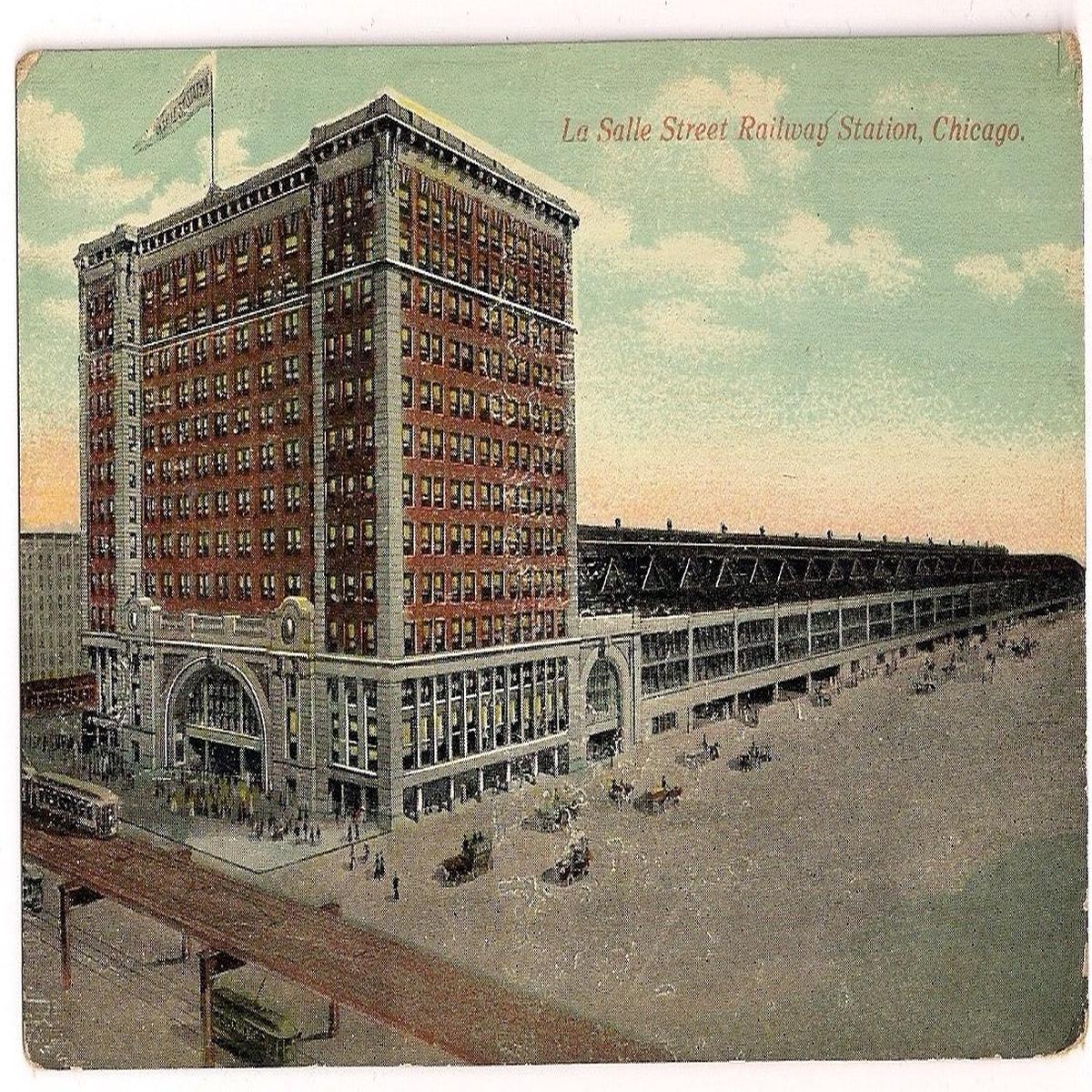 La Salle Street Railway Station Depot Train Chicago Illinois IL Railroad