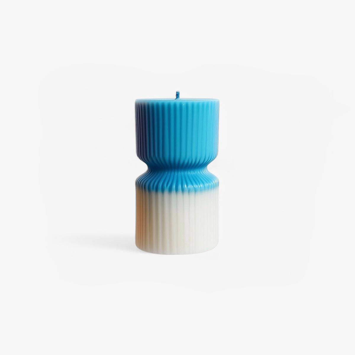 Two-Tone Column Candle - Blue