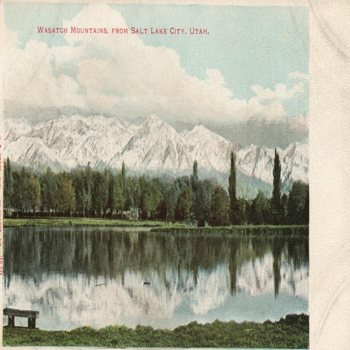 2539 Snow Filled Wasatch Mountains Salt Lake City UT Utah Postcard