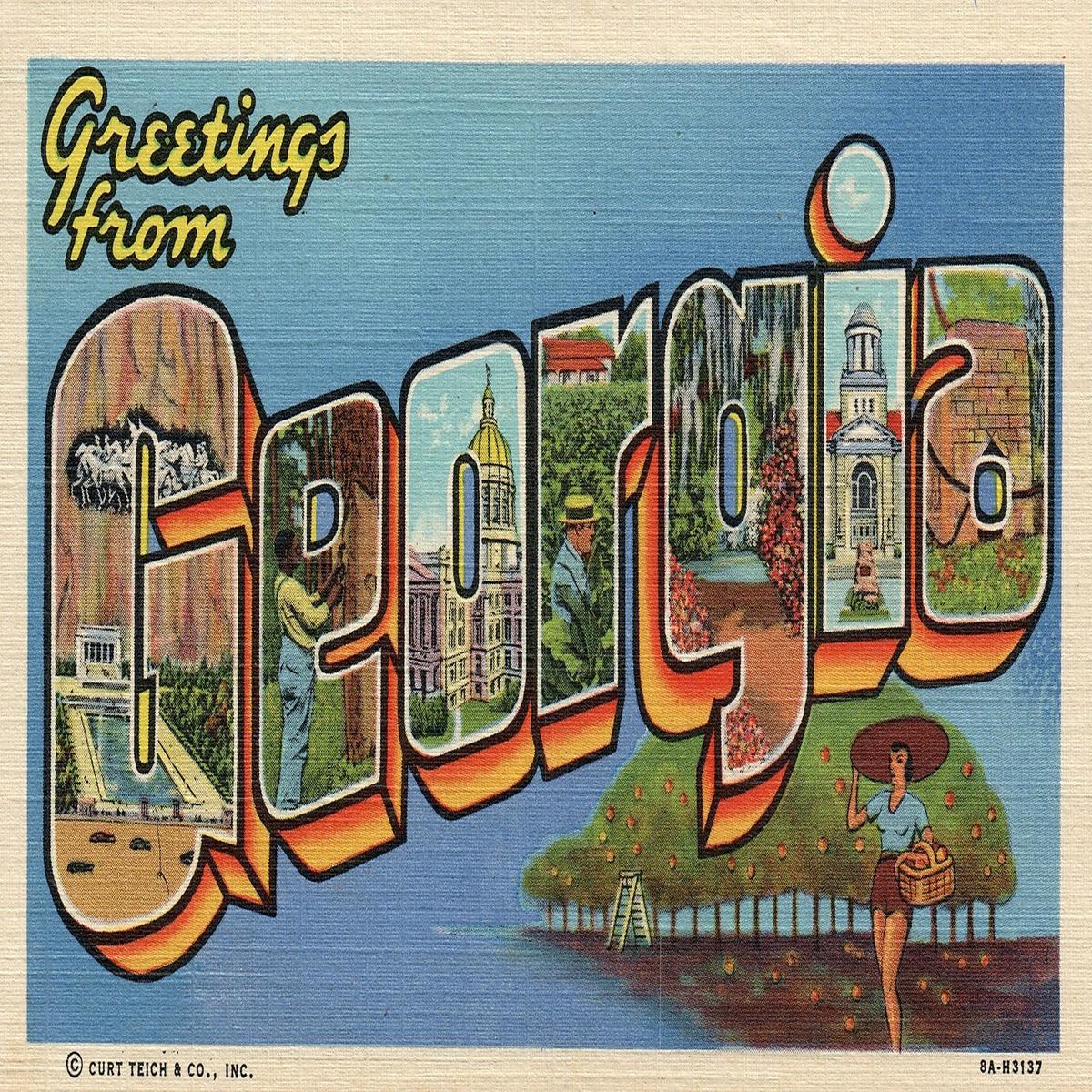 Georgia GA Large Letter Postcard