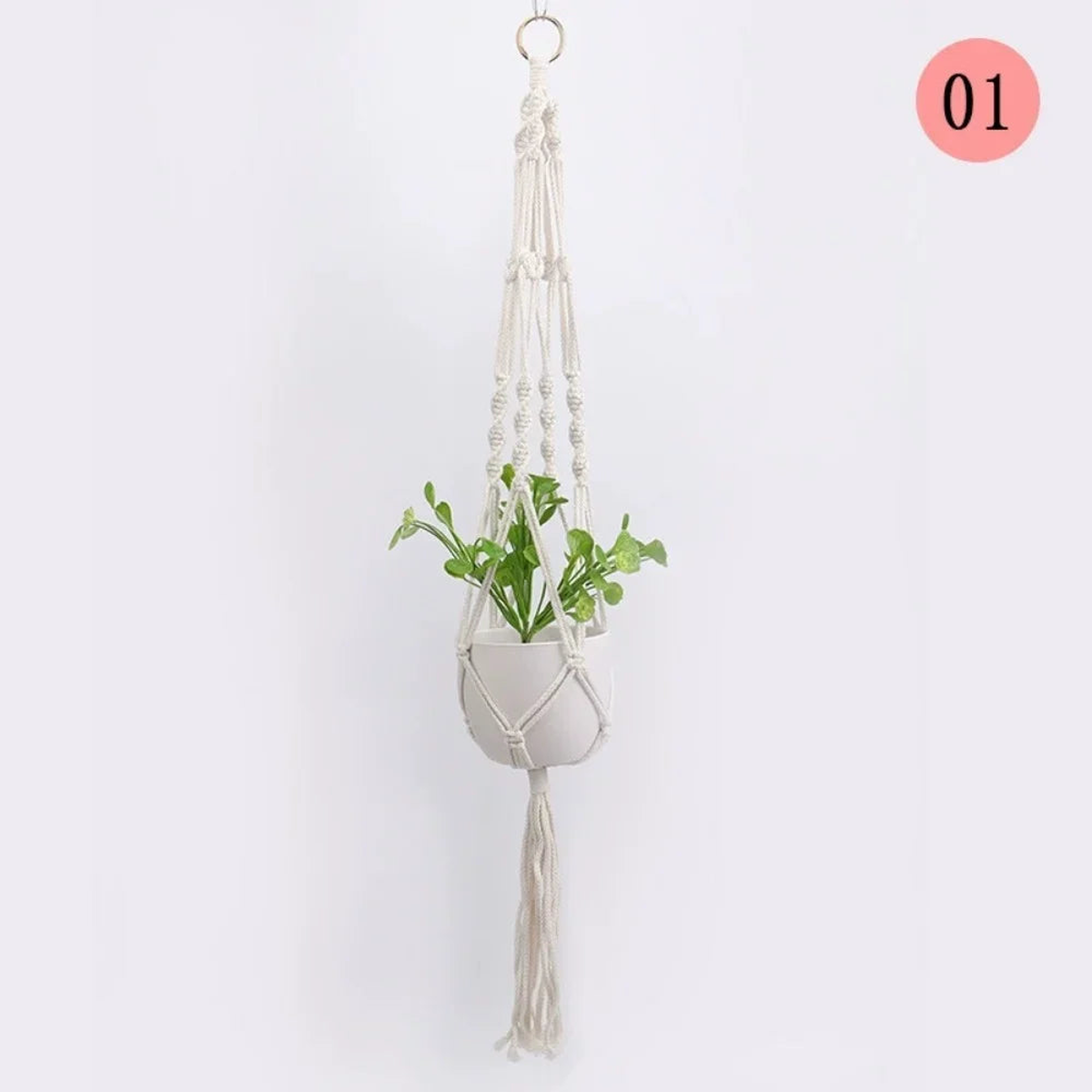 1/2Pcs Pot Planter Hanger Wall Decor Courtyard Garden Hanging Planter Hanging Basket Plant Handmade Macrame Plant Hanger Flower - S2-1pcs